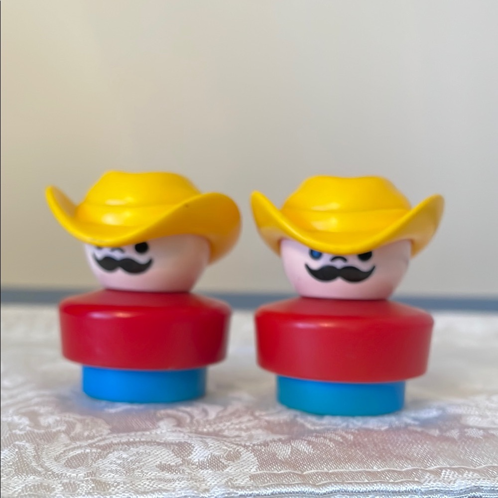 2 Fisher-Price Chunky Cowboys, 1990